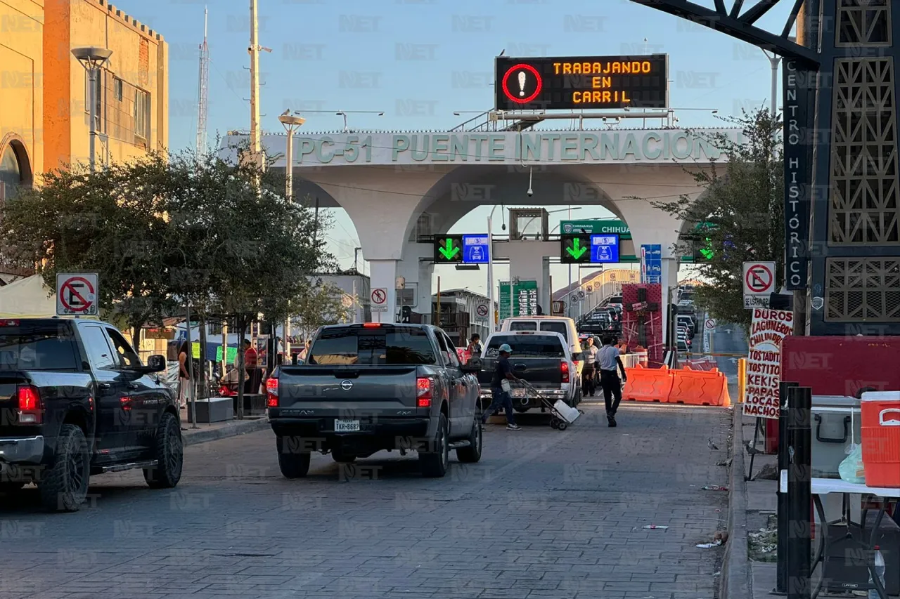 Reportan filas de más de medio puente para cruzar a EU
